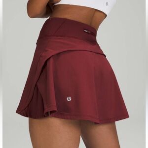 Lululemon Play Off The Pleats Midrise Skirt, Merlot, Size 10, $45